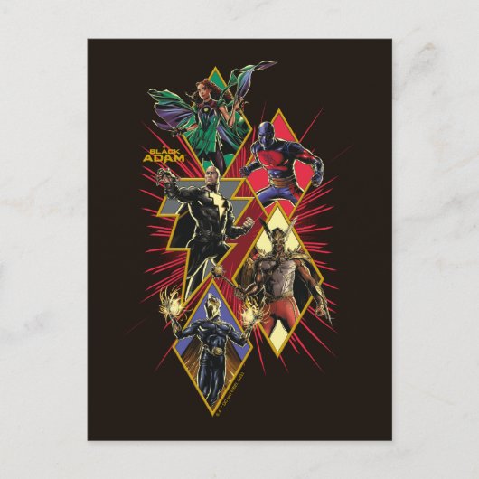Black Adam Character Diamond Burst Graphic Briefkaart (Voorkant)