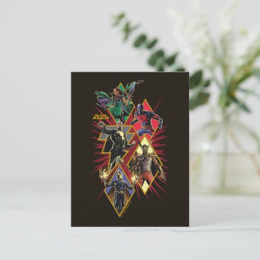 Black Adam Character Diamond Burst Graphic Briefkaart (Staand voorkant)