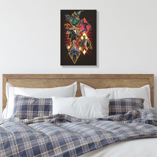 Black Adam Character Diamond Burst Graphic Canvas Afdruk (Insitu (Slaapkamer))