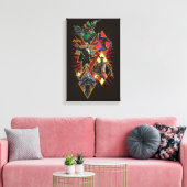 Black Adam Character Diamond Burst Graphic Canvas Afdruk (Insitu (Woonkamer))