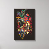 Black Adam Character Diamond Burst Graphic Canvas Afdruk (Voorkant)