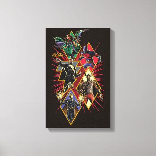 Black Adam Character Diamond Burst Graphic Canvas Afdruk (Voorkant)