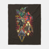Black Adam Character Diamond Burst Graphic Fleece Deken (Voorkant)