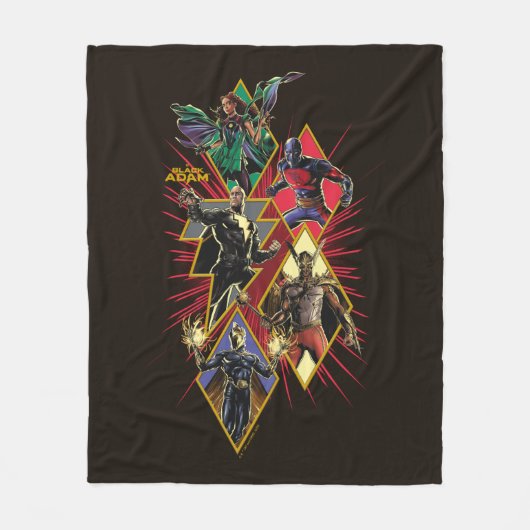 Black Adam Character Diamond Burst Graphic Fleece Deken (Voorkant)