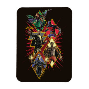 Black Adam Character Diamond Burst Graphic Magneet