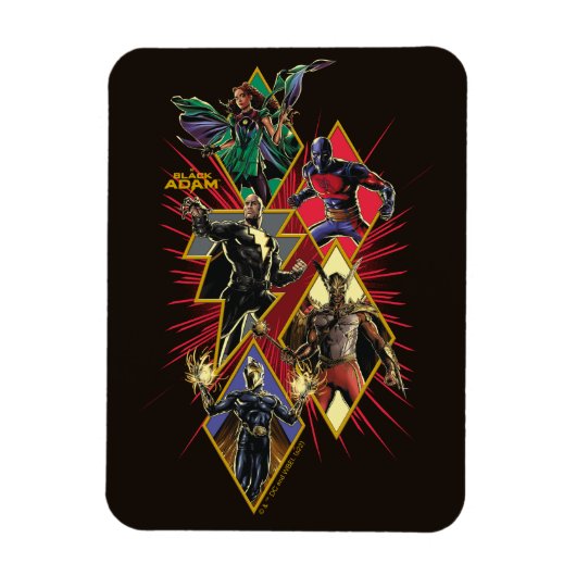 Black Adam Character Diamond Burst Graphic Magneet (Verticaal)