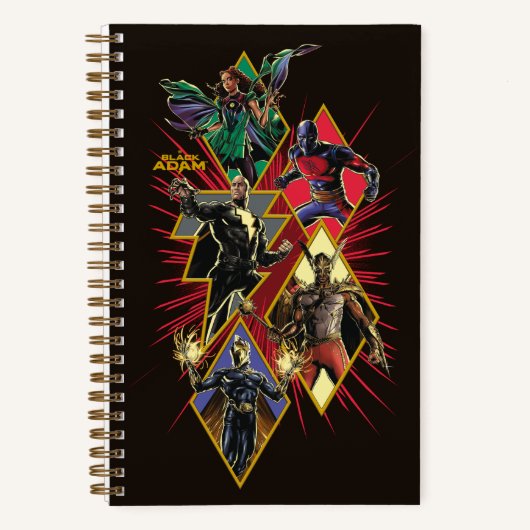 Black Adam Character Diamond Burst Graphic Notitieboek (Voorkant)