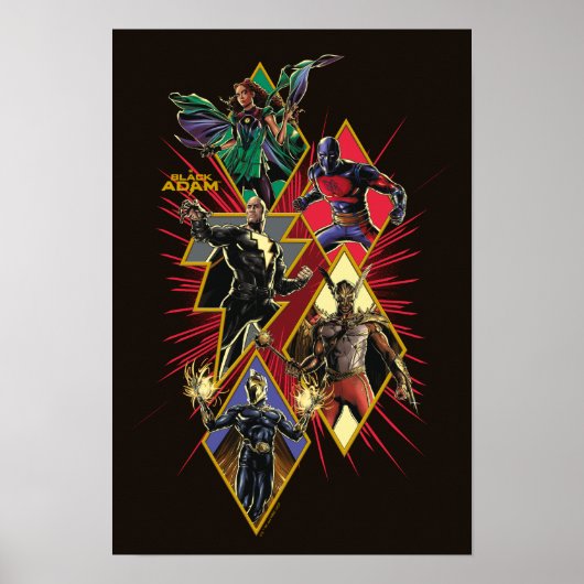 Black Adam Character Diamond Burst Graphic Poster (Voorkant)