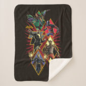 Black Adam Character Diamond Burst Graphic Sherpa Deken (Voorkant)