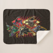 Black Adam Character Diamond Burst Graphic Sherpa Deken (Voorkant (horizontaal))