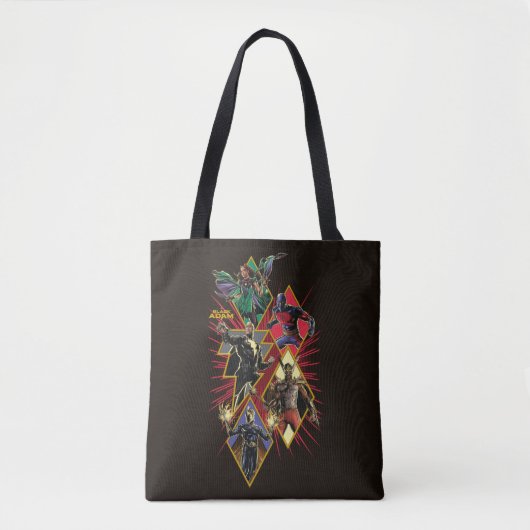 Black Adam Character Diamond Burst Graphic Tote Bag (Voorkant)