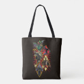 Black Adam Character Diamond Burst Graphic Tote Bag (Achterkant)