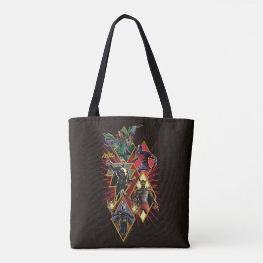 Black Adam Character Diamond Burst Graphic Tote Bag (Achterkant)
