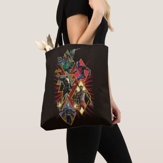 Black Adam Character Diamond Burst Graphic Tote Bag (Dichtbij)