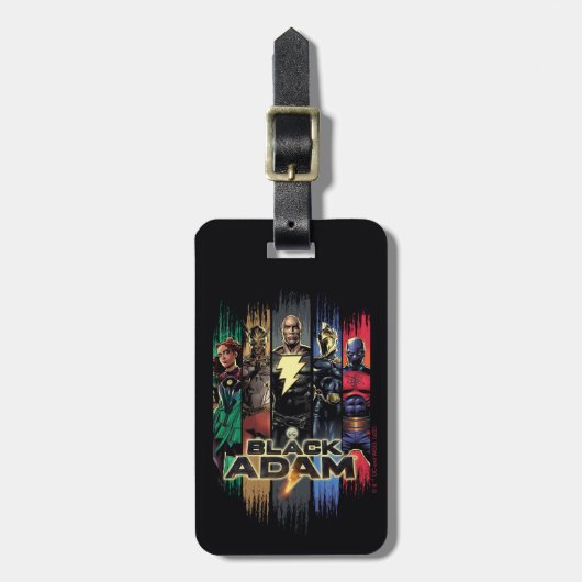 Black Adam Characters In Stripes Graphic Bagagelabel (Voorkant verticaal)
