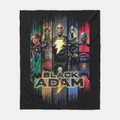 Black Adam Characters In Stripes Graphic Fleece Deken (Voorkant)