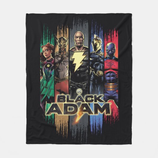 Black Adam Characters In Stripes Graphic Fleece Deken (Voorkant)