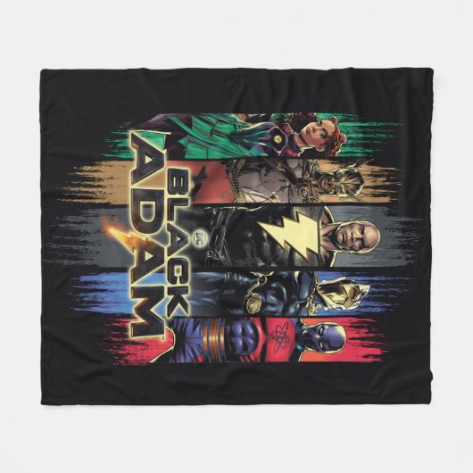 Black Adam Characters In Stripes Graphic Fleece Deken (Voorkant (Horizontaal))