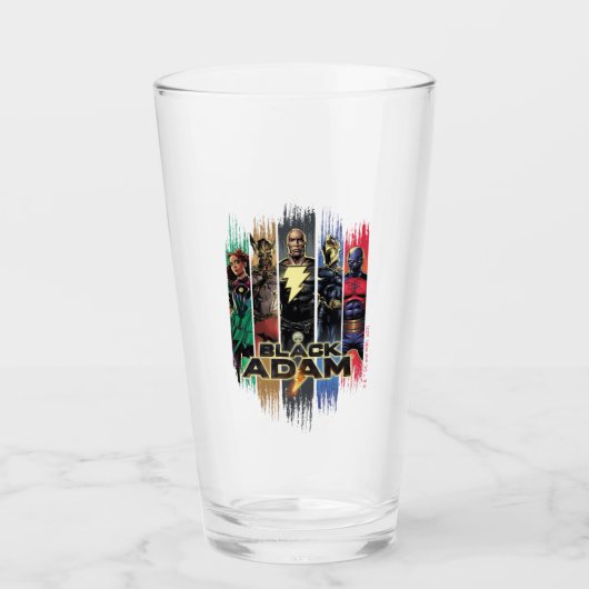 Black Adam Characters In Stripes Graphic Glas (Voorkant)