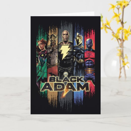 Black Adam Characters In Stripes Graphic Kaart (Gele Bloem)