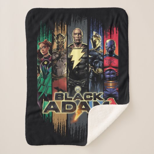 Black Adam Characters In Stripes Graphic Sherpa Deken (Voorkant)