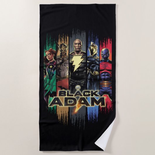 Black Adam Characters In Stripes Graphic Strandlaken (Voorkant)
