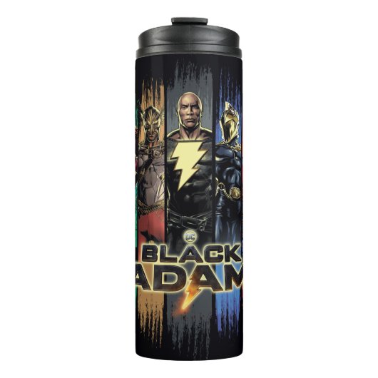 Black Adam Characters In Stripes Graphic Thermosbeker (Voorkant)