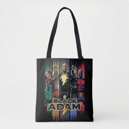 Black Adam Characters In Stripes Graphic Tote Bag (Voorkant)