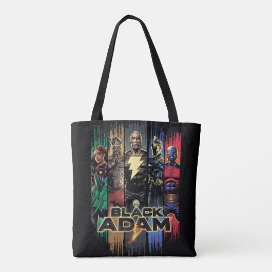 Black Adam Characters In Stripes Graphic Tote Bag (Achterkant)