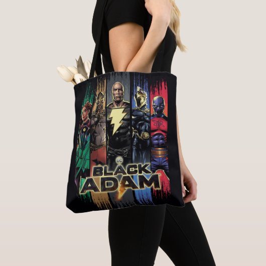 Black Adam Characters In Stripes Graphic Tote Bag (Dichtbij)