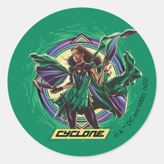 Black Adam | Cyclone Character Graphic Ronde Sticker (Voorkant)