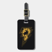 Black Adam Distress Lightning Bolt Bagagelabel (Voorkant verticaal)
