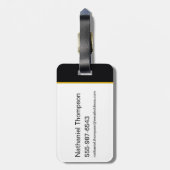 Black Adam Distress Lightning Bolt Bagagelabel (Achterkant verticaal)