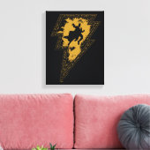 Black Adam Distress Lightning Bolt Canvas Afdruk (Insitu (Woonkamer))
