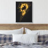 Black Adam Distress Lightning Bolt Canvas Afdruk (Insitu (Slaapkamer))