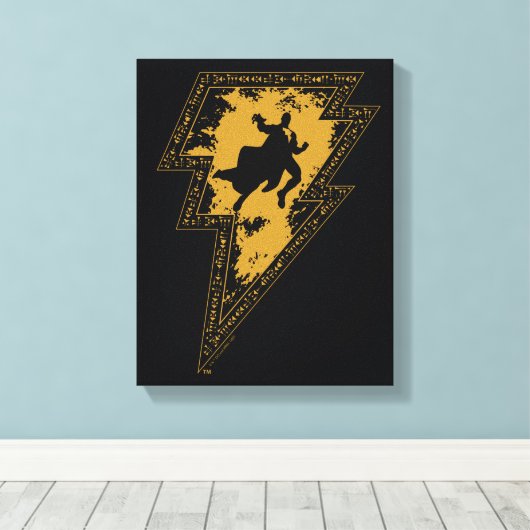 Black Adam Distress Lightning Bolt Canvas Afdruk (Insitu (Houten vloer))