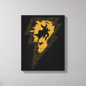 Black Adam Distress Lightning Bolt Canvas Afdruk (Voorkant)