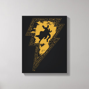 Black Adam Distress Lightning Bolt Canvas Afdruk