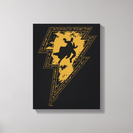 Black Adam Distress Lightning Bolt Canvas Afdruk (Voorkant)