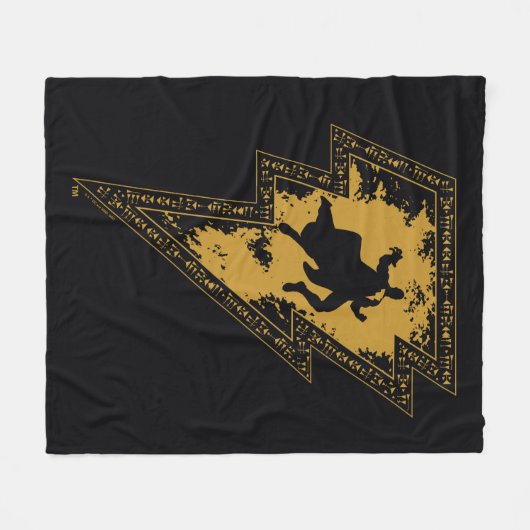 Black Adam Distress Lightning Bolt Fleece Deken (Voorkant (Horizontaal))