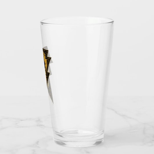 Black Adam Distress Lightning Bolt Glas (Links)