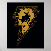 Black Adam Distress Lightning Bolt Poster (Voorkant)
