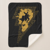 Black Adam Distress Lightning Bolt Sherpa Deken (Voorkant)