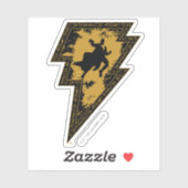 Black Adam Distress Lightning Bolt Sticker (Vel)