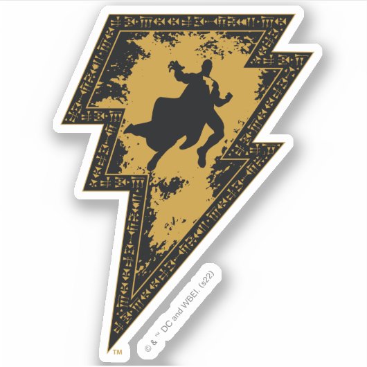 Black Adam Distress Lightning Bolt Sticker (Voorkant)