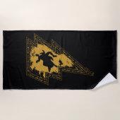 Black Adam Distress Lightning Bolt Strandlaken (Voorkant)