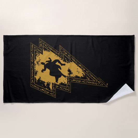 Black Adam Distress Lightning Bolt Strandlaken (Voorkant)