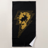 Black Adam Distress Lightning Bolt Strandlaken (Voorkant)