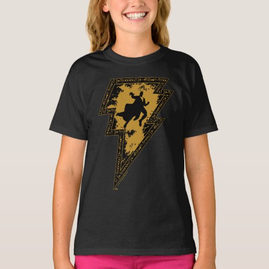 Black Adam Distress Lightning Bolt T-shirt (Voorkant)