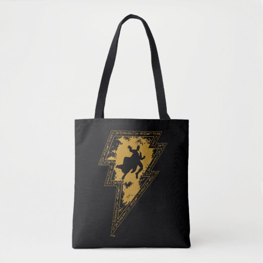 Black Adam Distress Lightning Bolt Tote Bag (Voorkant)